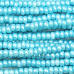 11/0 Frosted Supra Ceylon Light Aqua Blue Czech Seed Bead