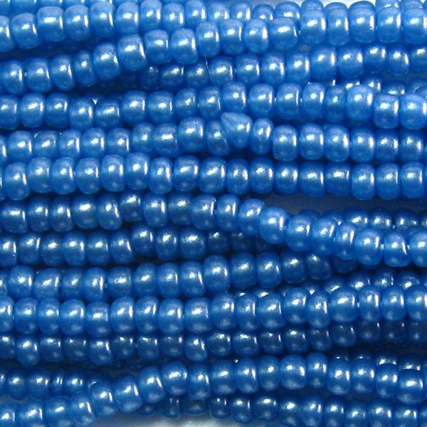 11/0 Frosted Supra Ceylon Denim Blue Czech Seed Bead