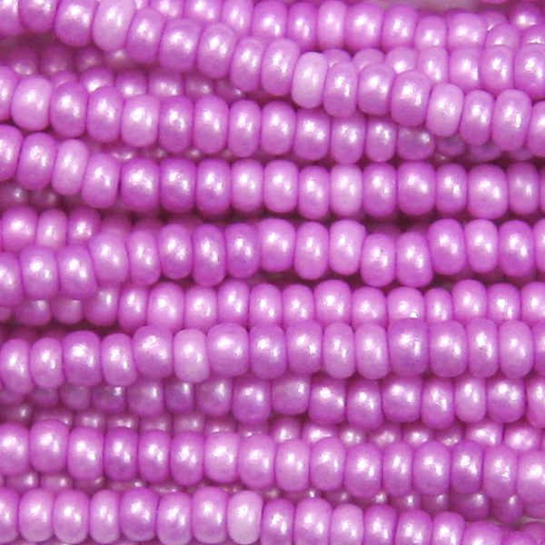 11/0 Frosted Supra Ceylon Dark Lavender, Fuchsia Czech Seed Bead