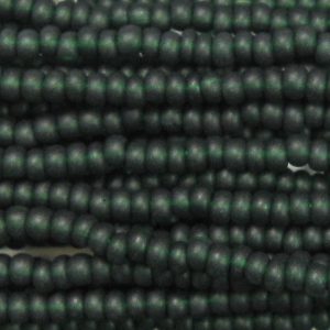 11/0 Frosted Transparent Dark Kelly Green Czech Seed Bead