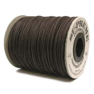 2 mm Su-Preme Waxed Cotton Imitation Leather Cord, Brown