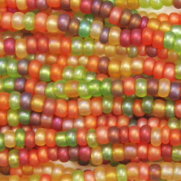 11/0 Czech Seed Bead, Frosted Fall Harvest Mix