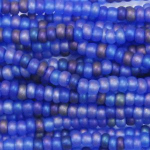 11/0 Czech Seed Bead, Frosted Blue Angel Mix