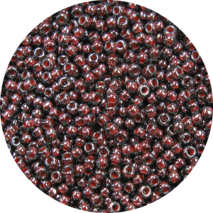 11-0 Two Tone Lined Brown-Dark Red Japanese Seed Bead