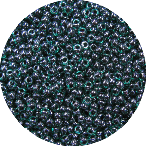 11-0 Two Tone Lined Dark Green-Dark Red Japanese Seed Bead