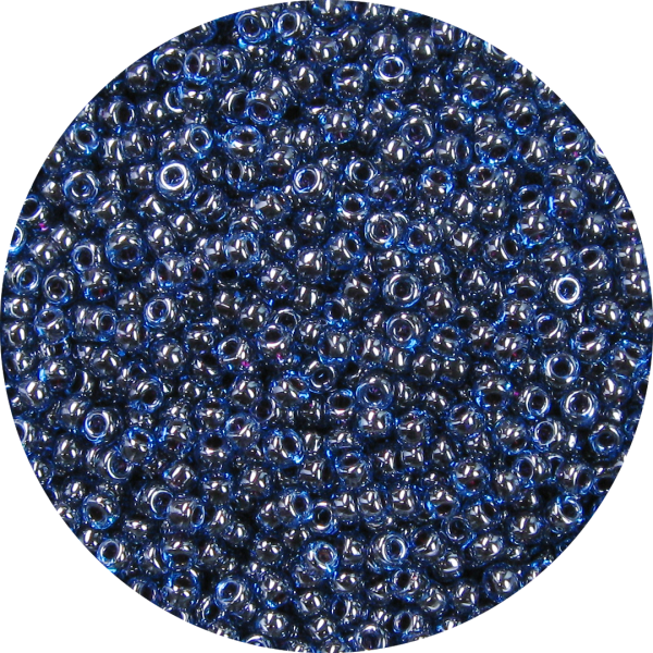 11-0 Two Tone Lined Capri Blue-Dark Red Japanese Seed Bead