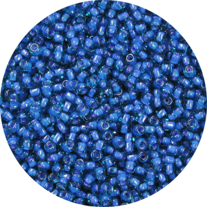 11-0 Two Tone Lined Capri Blue-Light Purple Japanese Seed Bead
