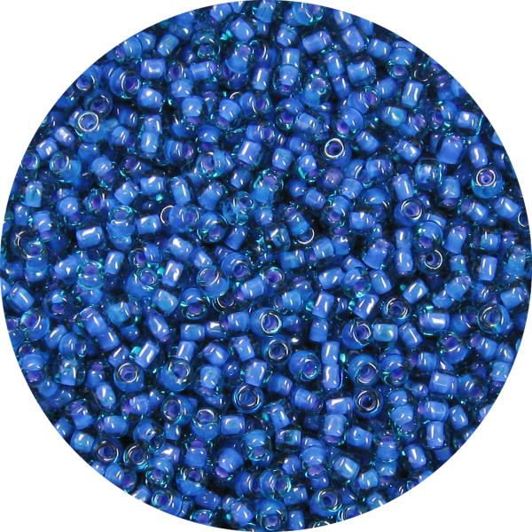 11-0 Two Tone Lined Capri Blue-Light Purple Japanese Seed Bead