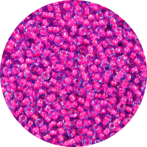 11-0 Two Tone Lined Iridescent Light Sapphire Blue-Hot Pink Japanese Seed Bead