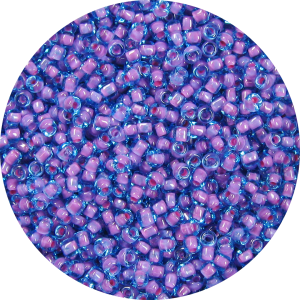 11-0 Two Tone Lined Aqua Blue-Pink Japanese Seed Bead