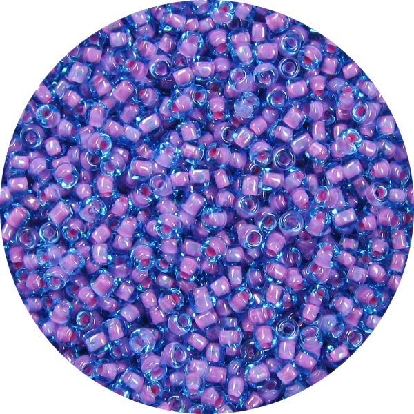 11-0 Two Tone Lined Aqua Blue-Pink Japanese Seed Bead