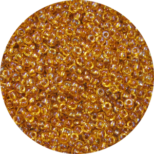 11-0 Two Tone Lined Iridescent Topaz Brown-Golden Yellow Japanese Seed Bead