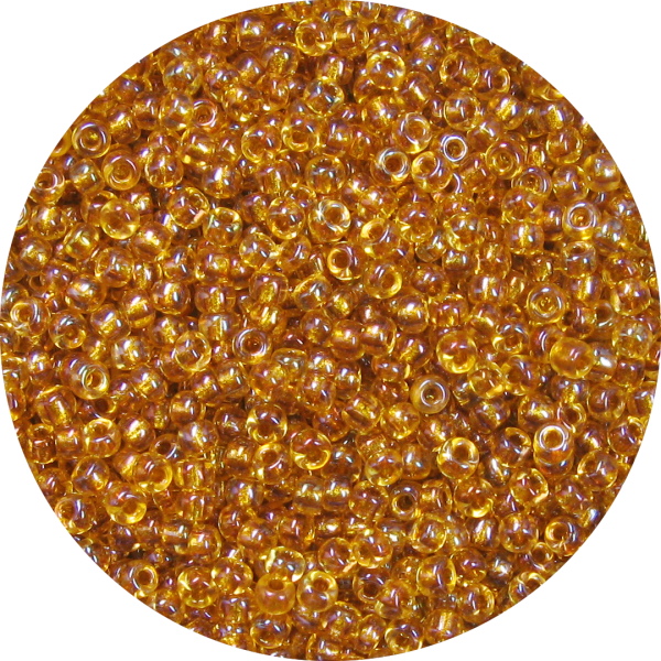 11-0 Two Tone Lined Iridescent Topaz Brown-Golden Yellow Japanese Seed Bead