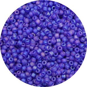 11/0 Frosted Transparent Iridescent Cobalt Blue Japanese Seed Bead F177