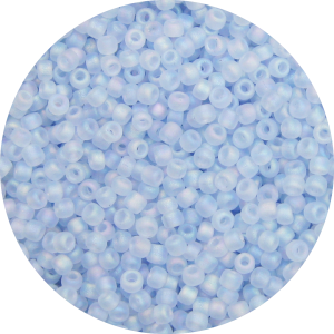 11/0 Frosted Transparent Iridescent Very Light Sapphire Blue Japanese Seed Bead F260C
