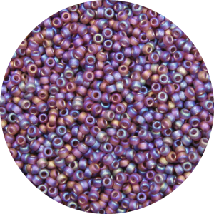 11/0 Frosted Transparent Iridescent Medium Amethyst Purple Japanese Seed Bead F256