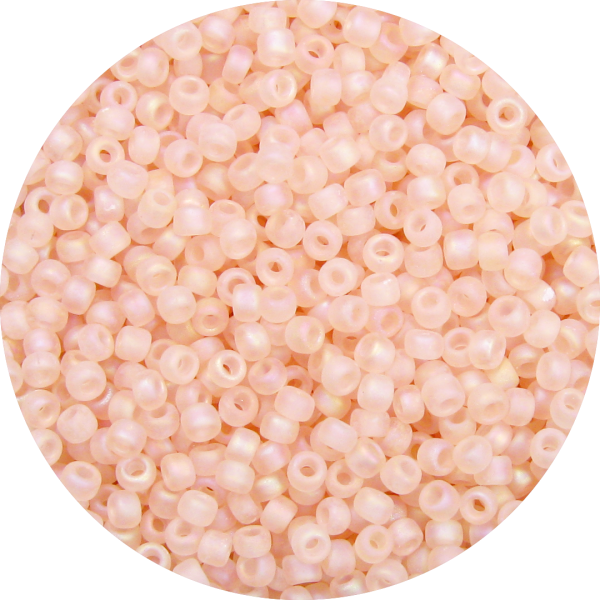 11/0 Frosted Transparent Iridescent Light Pink Japanese Seed Bead F256A