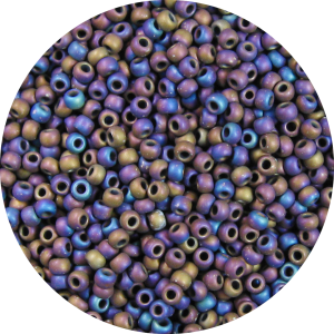 11/0 Frosted Multi Oil Slick Iris Japanese Seed Bead F455A