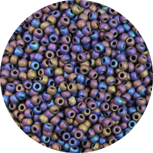 Frosted Multi Oil Slick Iris Japanese Seed Bead F455A