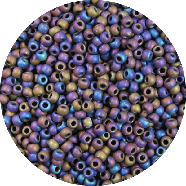11/0 Frosted Multi Oil Slick Iris Japanese Seed Bead F455A