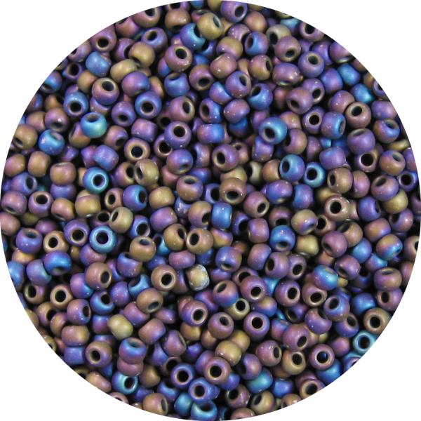 Frosted Multi Oil Slick Iris Japanese Seed Bead F455A