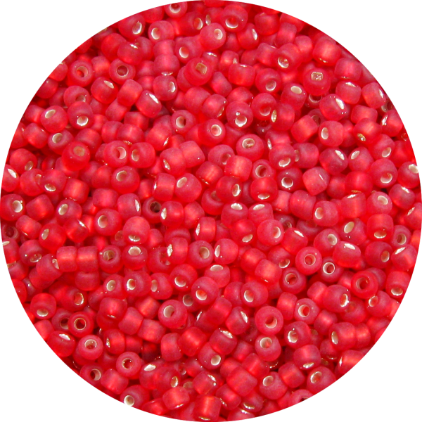 11/0 Frosted Silver Lined Ruby Red Japanese Seed Bead F11