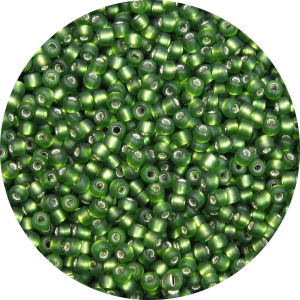11/0 Frosted Silver Lined Olive Green Japanese Seed Bead F15