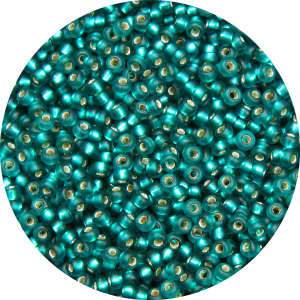 11/0 Frosted Silver Lined Emerald Green Japanese Seed Bead F17B