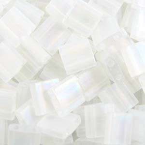5mm Frosted Transp Crystal Tila Beads 