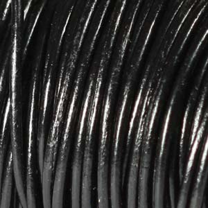 Leather Cord, from India, Shiny Black