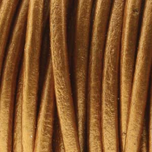 Leather Cord, Metallic Dark Gold (Sun) from India, 25 yards