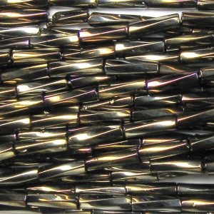 #3, 7mm Czech Twist Bugle Bead, Brown Iris
