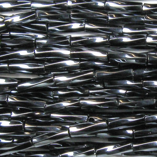 25mm, 1" Czech Twist Bugle Bead, Gunmetal