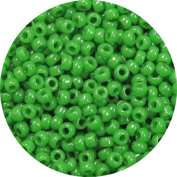 15/0 Opaque Green Japanese Seed Bead 411
