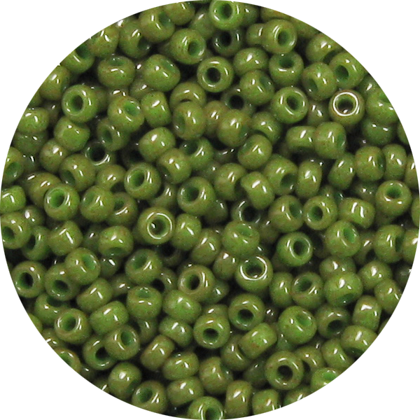 15/0 Opaque Olive Green Japanese Seed Bead 411G