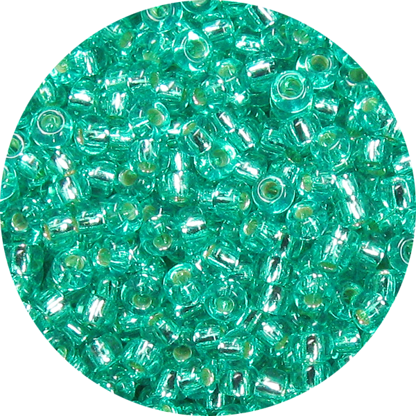15/0 Japanese Seed Bead Silver Lined Bright Light Teal Green Dyed* 17C