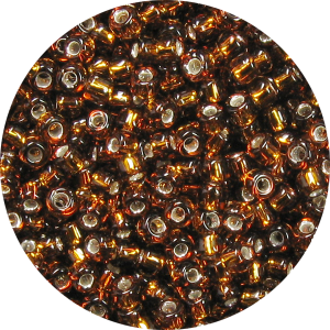 15/0 Japanese Seed Bead Silver Lined Dark Topaz Brown, Dark Gold 5