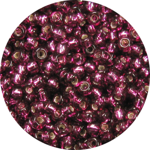 15/0 Japanese Seed Bead Silver Lined Dark Fuchsia *Dyed 24A