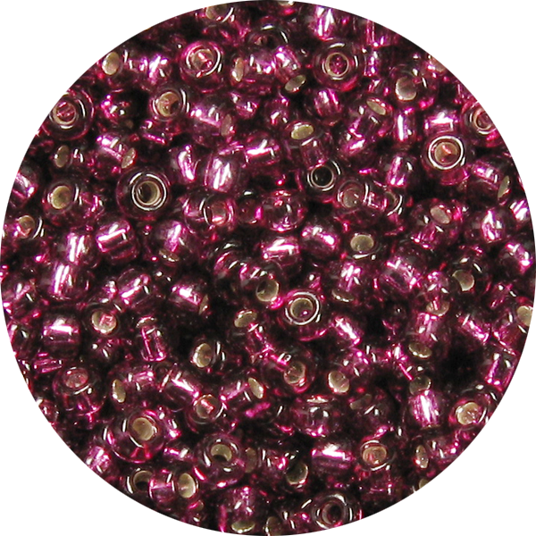 15/0 Japanese Seed Bead Silver Lined Dark Fuchsia *Dyed 24A