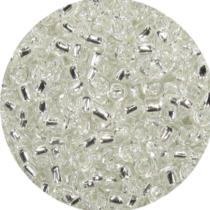 15/0 Japanese Seed Bead Silver Lined Crystal Clear, Silver 1