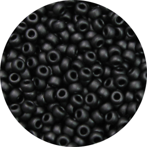 15/0 Frosted Opaque Black Japanese Seed Bead F401