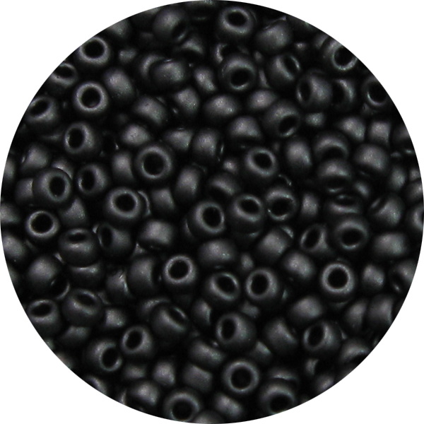 15/0 Frosted Opaque Black Japanese Seed Bead F401