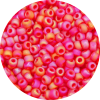 15/0 Frosted Transparent Iridescent Ruby Red Japanese Seed  F254