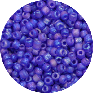 15/0 Frosted Transparent Iridescent Cobalt Blue Japanese Seed Bead F177