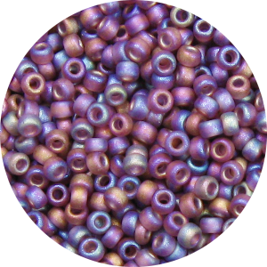 15/0 Frosted Transparent Iridescent Amethyst Purple Japanese Seed Bead F255