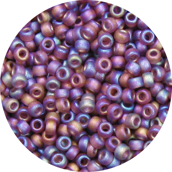 15/0 Frosted Transparent Iridescent Amethyst Purple Japanese Seed Bead F255