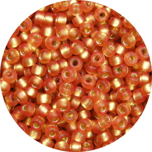 15/0 Frosted Silver Lined Dark Peach *Dyed Japanese Seed Bead F5A