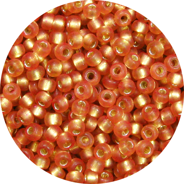 15/0 Frosted Silver Lined Dark Peach *Dyed Japanese Seed Bead F5A