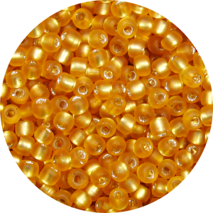 15/0 Japanese Seed Bead Frosted Silver Lined Topaz Brown Gold F4