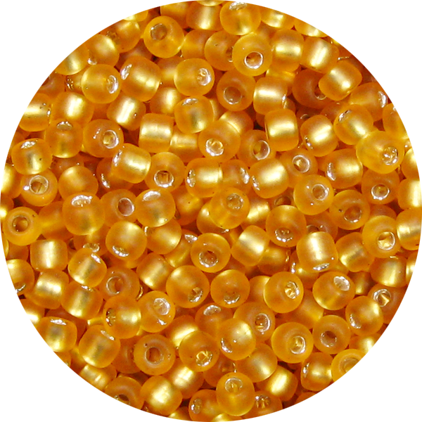 15/0 Japanese Seed Bead Frosted Silver Lined Topaz Brown Gold F4